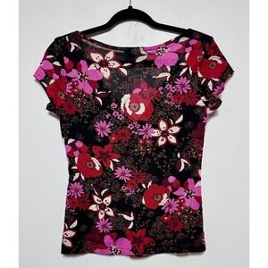 Y2K Fairy Goth Babydoll Floral Top Size Small Dark Romantic Boho Ethereal‎ 90s